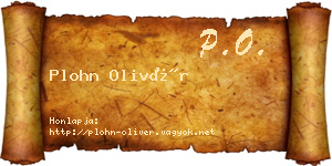 Plohn Olivér névjegykártya